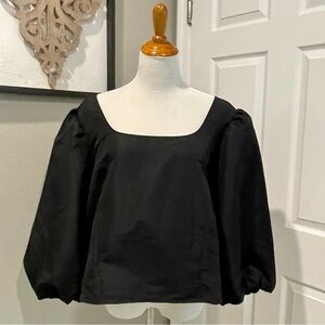 Levi’s Women’s Size XXXX Large Black Crop Top Puff /Balloon Sleeve New With Tags